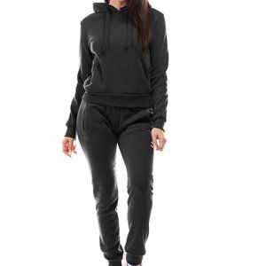Ladies 2 Pc Fleece Set Charcoal